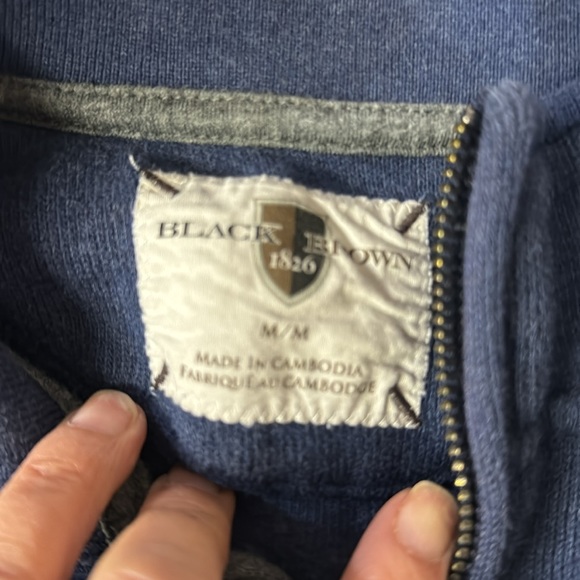 Black Brown 1826 Medium Mens Pullover Top - Picture 3 of 3